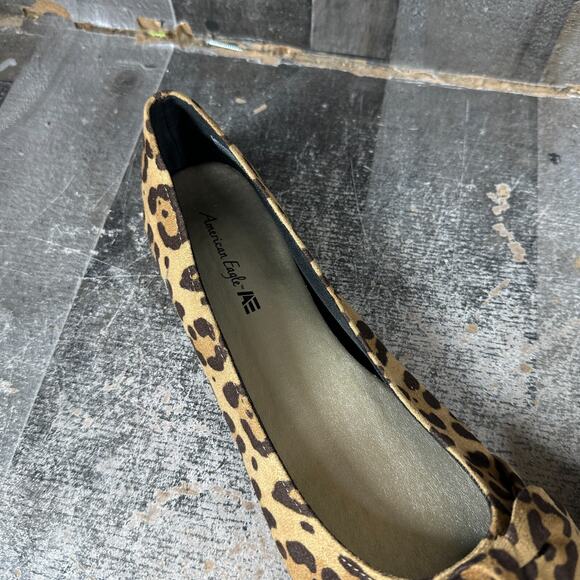 American Eagle Classic Ballet Flats sz 11W Cheetah Animal Print - Picture 14 of 15